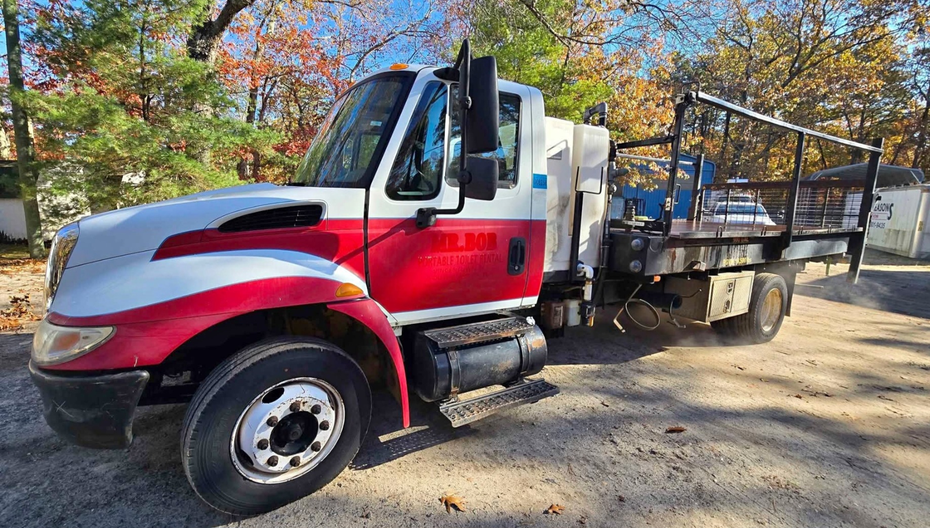 2006 International Portable Toilet Truck Cresent Tank Flatbed - NJ