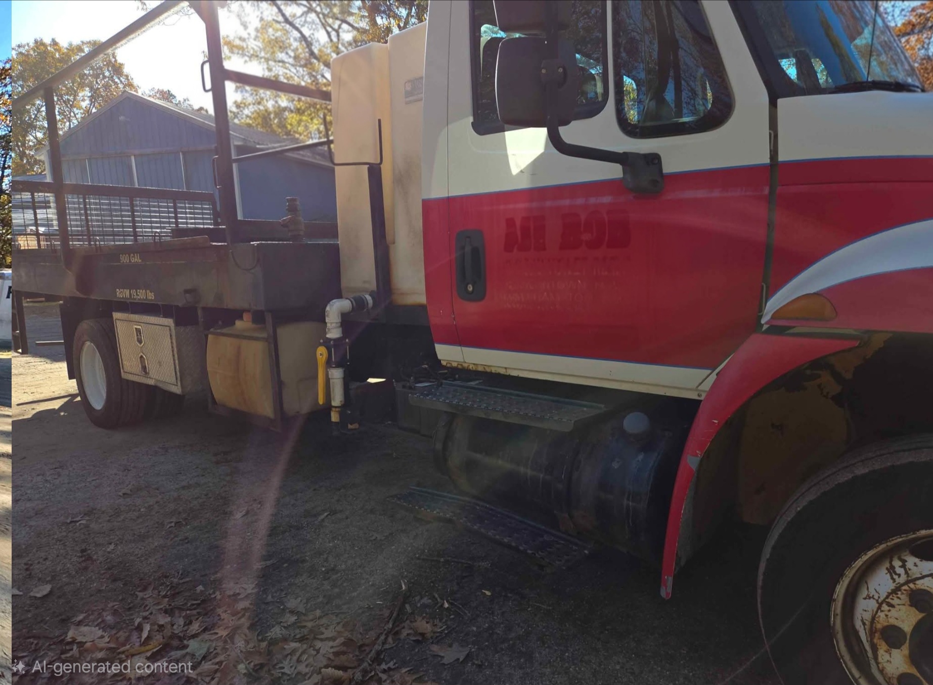 2006 International Portable Toilet Truck Cresent Tank Flatbed - NJ - Image 3